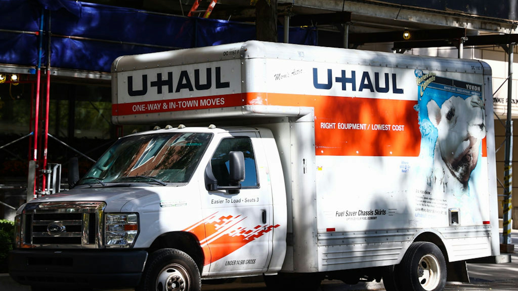 U-Haul logo is seen on the truck in Chicago, United States on October 19, 2022.