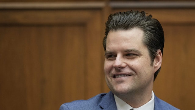 U.S. Rep. Matt Gaetz (R-FL) speaks during a business meeting prior to a hearing on U.S. southern border security on Capitol Hill, February 01, 2023 in Washington, DC.