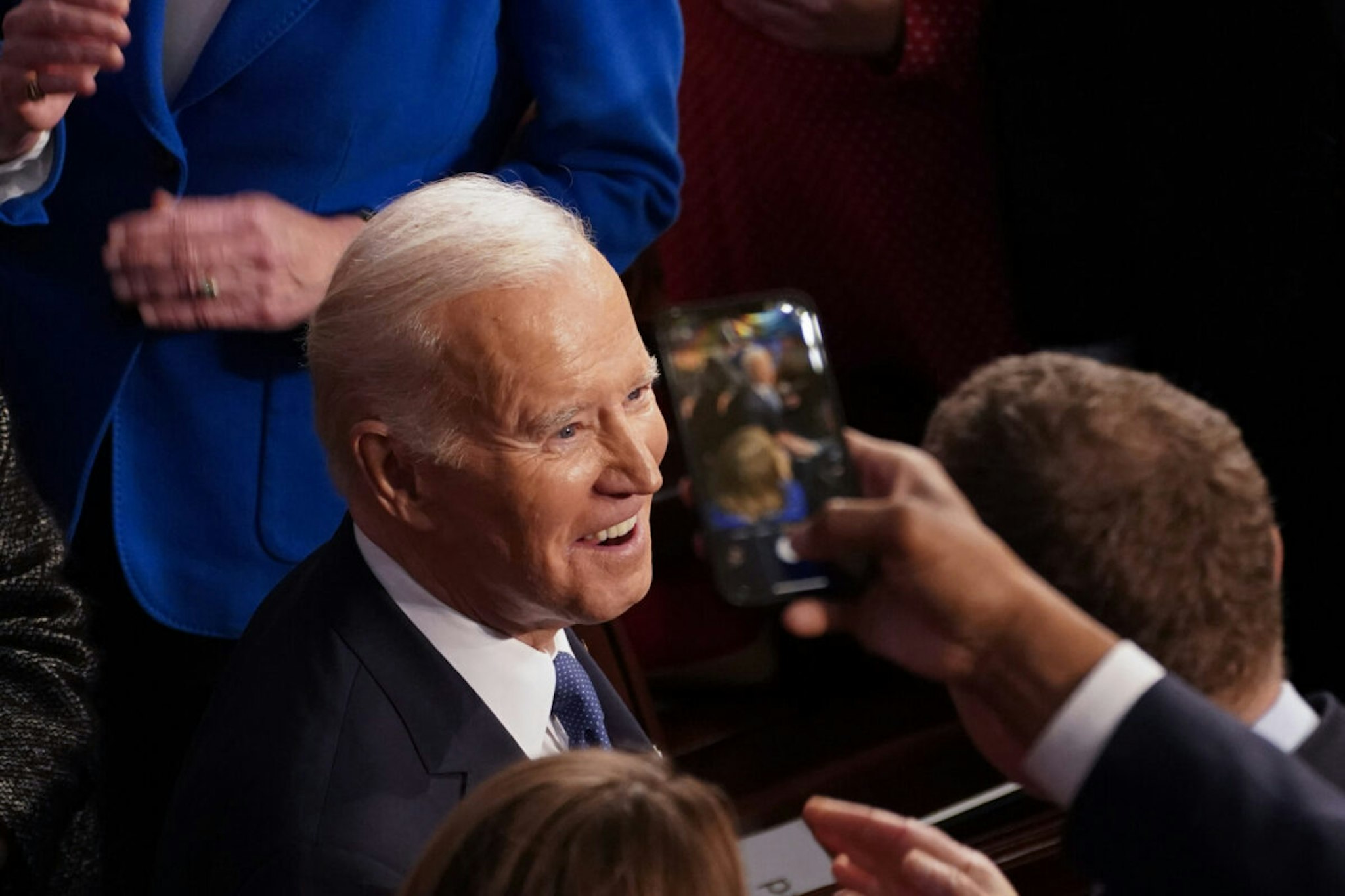 US President Joe Biden arrives to deliver the State of the Union address at the US Capitol in Washington, DC, US, on Tuesday, Feb. 7, 2023.
