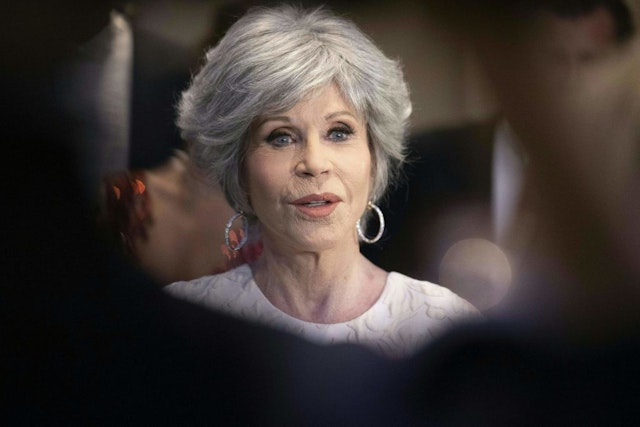 US actress Jane Fonda is pictured ahead of the annual Vienna Opera Ball in Vienna, Austria, on February 16, 2023. - Austria OUT (Photo by TOBIAS STEINMAURER / APA / AFP) / Austria OUT (Photo by TOBIAS STEINMAURER/APA/AFP via Getty Images)