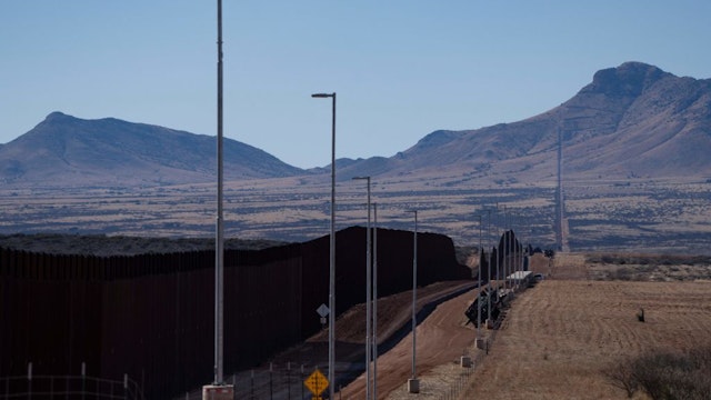 The US-Mexico Border in Cochise County near Sierra Vista, Arizona, on February 16, 2023.