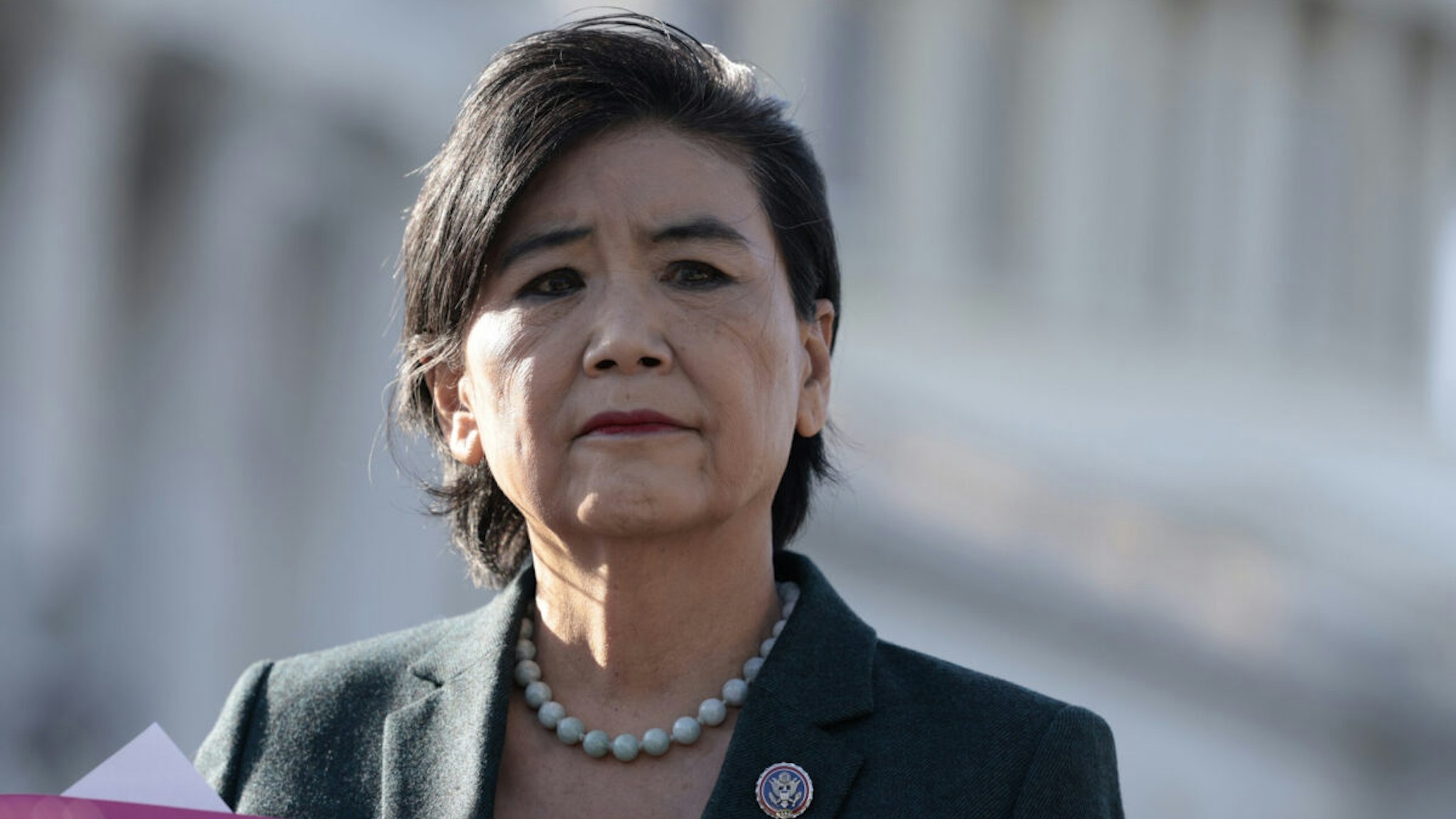 Rep. Judy Chu (D-CA) speaks at a news conference outside of the U.S. Capitol Building on May 10, 2022 in Washington, DC.