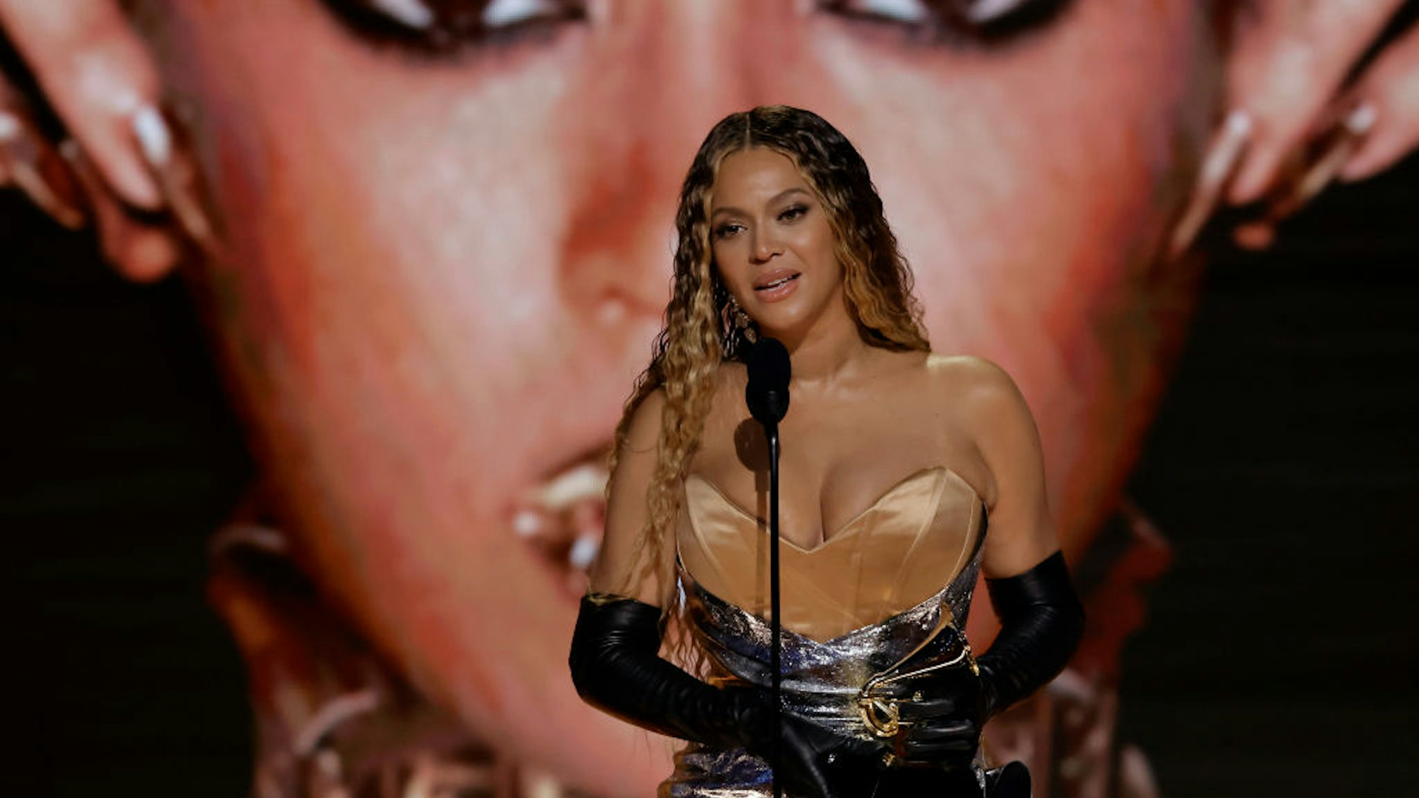 LOS ANGELES, CALIFORNIA - FEBRUARY 05: Beyoncé accepts the Best Dance/Electronic Music Album award for “Renaissance” onstage during the 65th GRAMMY Awards at Crypto.com Arena on February 05, 2023 in Los Angeles, California. (Photo by Kevin Winter/Getty Images for The Recording Academy)