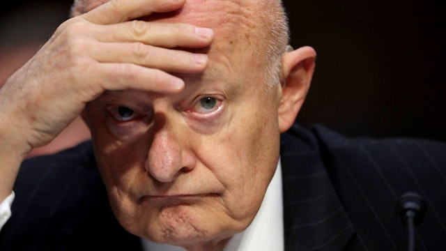 Former Director of National Intelligence James Clapper testifies before the Senate Judiciary Committee's Subcommittee on Crime and Terrorism in the Hart Senate Office Building on Capitol Hill May 8, 2017 in Washington, DC.