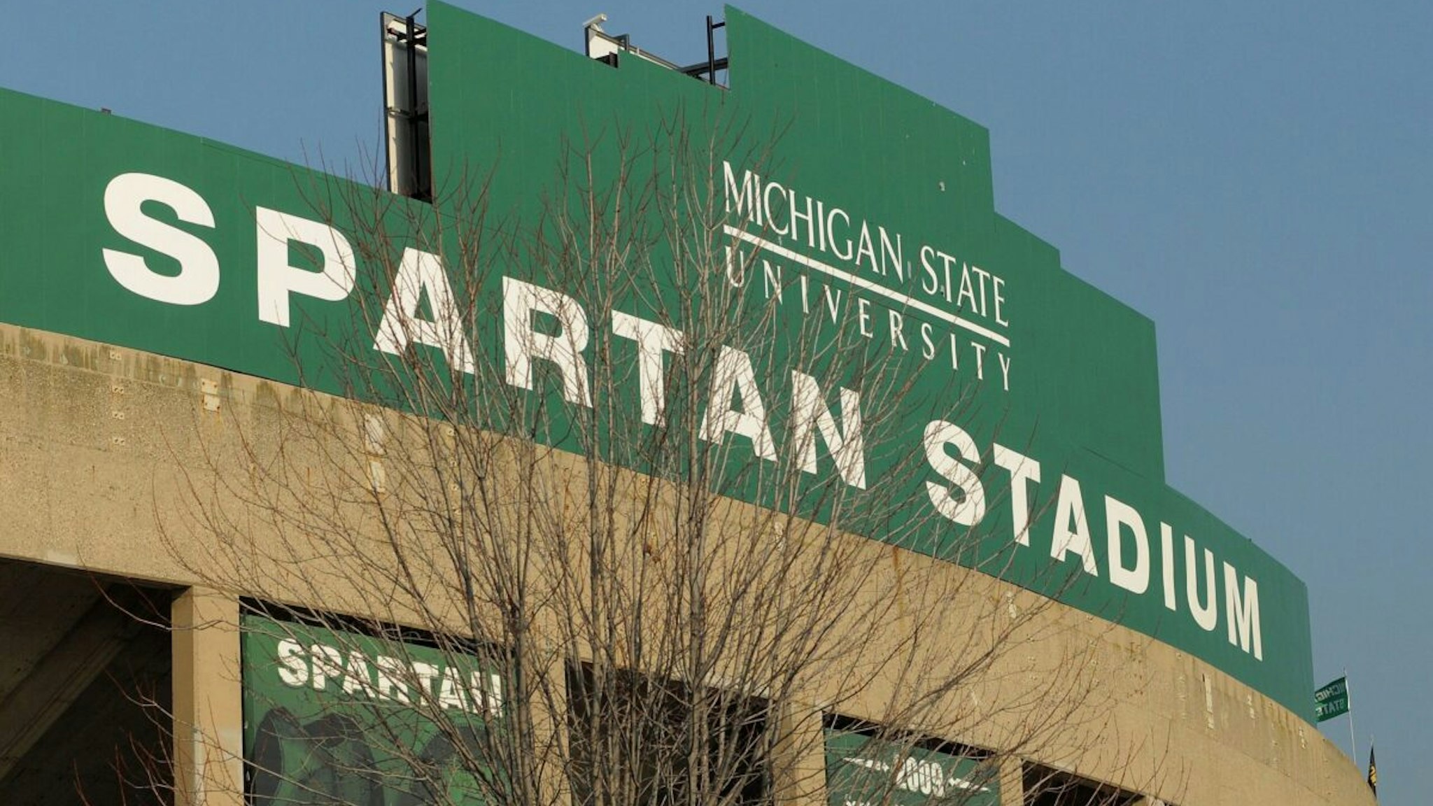 A general view of the exterior of Spartan Stadium before the game between the Michigan State Spartans and the Penn State Nittany Lions at Spartan Stadium on November 21, 2009 in East Lansing, Michigan. The Nittany Lions defeated the Spartans 42-14.