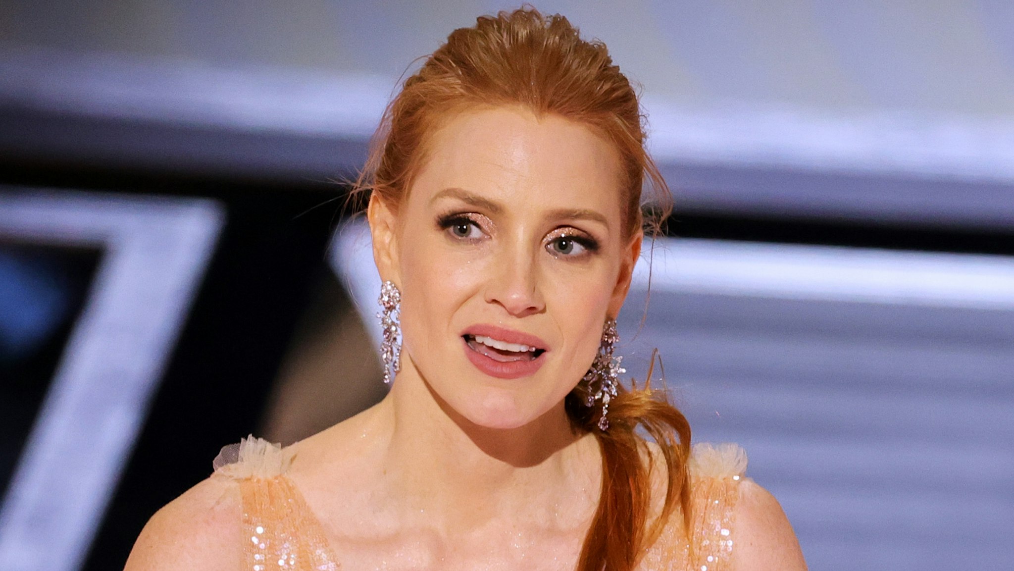 Jessica Chastain Reacts To Viral Clip Of Her Taking A Fall At Awards