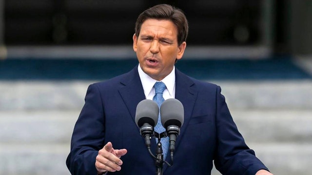 Florida Gov. Ron DeSantis speaks during his inauguration ceremony on Jan. 3, 2023, in Tallahassee, Florida.