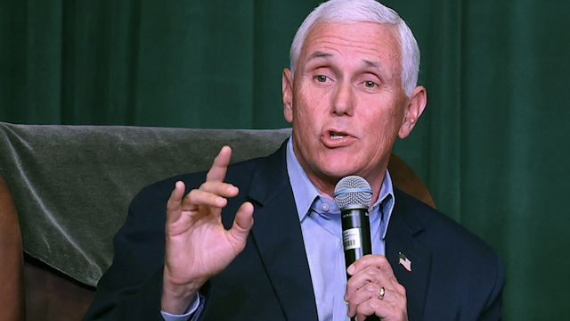 Former Vice President Mike Pence speaks during a fireside chat at the Ezell Recreation Center at The Villages on Jan. 10, 2023. Pence was at The Villages for a book signing event for his recently published book