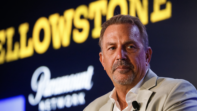 CANNES, FRANCE - JUNE 21: Kevin Costner attends 'A conversation with Kevin Costner from Paramount Network and Yellowstone' during the Cannes Lions Festival 2018 on June 21, 2018 in Cannes, France.