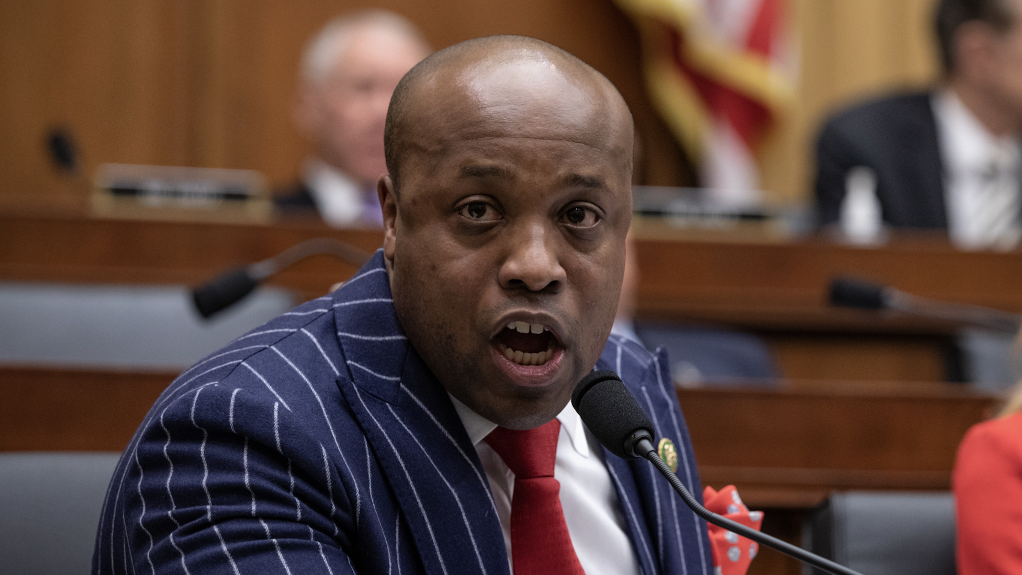 Representative Wesley Hunt, a Republican from Texas, speaks during a House Judiciary Committee hearing in Washington, DC, US, on Wednesday, Feb. 1, 2023. The hearing is examining border security, national security, and how fentanyl impacts American lives.