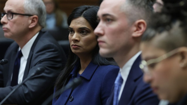 WASHINGTON, DC - FEBRUARY 08: (L-R) Former deputy general counsel of Twitter James Baker, former chief legal officer of Twitter Vijaya Gadde, former global head of trust & safety of Twitter Yoel Roth, and former Twitter employee Anika Collier Navaroli testify during a hearing before the House Oversight and Accountability Committee at Rayburn House Office Building on Capitol Hill on February 8, 2023 in Washington, DC. The committee held a hearing on "Protecting Speech from Government Interference and Social Media Bias, Part 1: Twitter's Role in Suppressing the Biden Laptop Story."