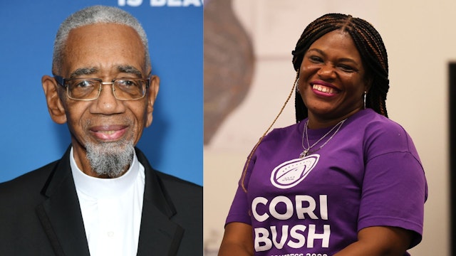 BEVERLY HILLS, CALIFORNIA - OCTOBER 22: Congressman Bobby Rush attends TheGrio Awards 2022 at The Beverly Hilton on October 22, 2022 in Beverly Hills, California. ST LOUIS, MISSOURI - AUGUST 01: U.S. Rep. Cori Bush (D-MO) smiles as she listens to speakers at campaign headquarters on August 01, 2022 in St. Louis, Missouri. Bush, who was rallying volunteers on the eve of the primary, faces state Sen. Steve Roberts and three other candidates.