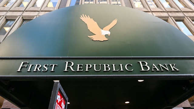 SAN FRANCISCO, CA - MARCH 16: First Republic Bank headquarters is seen on March 16, 2023 in San Francisco, California, United States. Eleven banks poured $30 billion in deposits to save First RepublicBank, according to a joint statement by US agencies on Thursday. (Photo by Tayfun Coskun/Anadolu Agency via Getty Images)