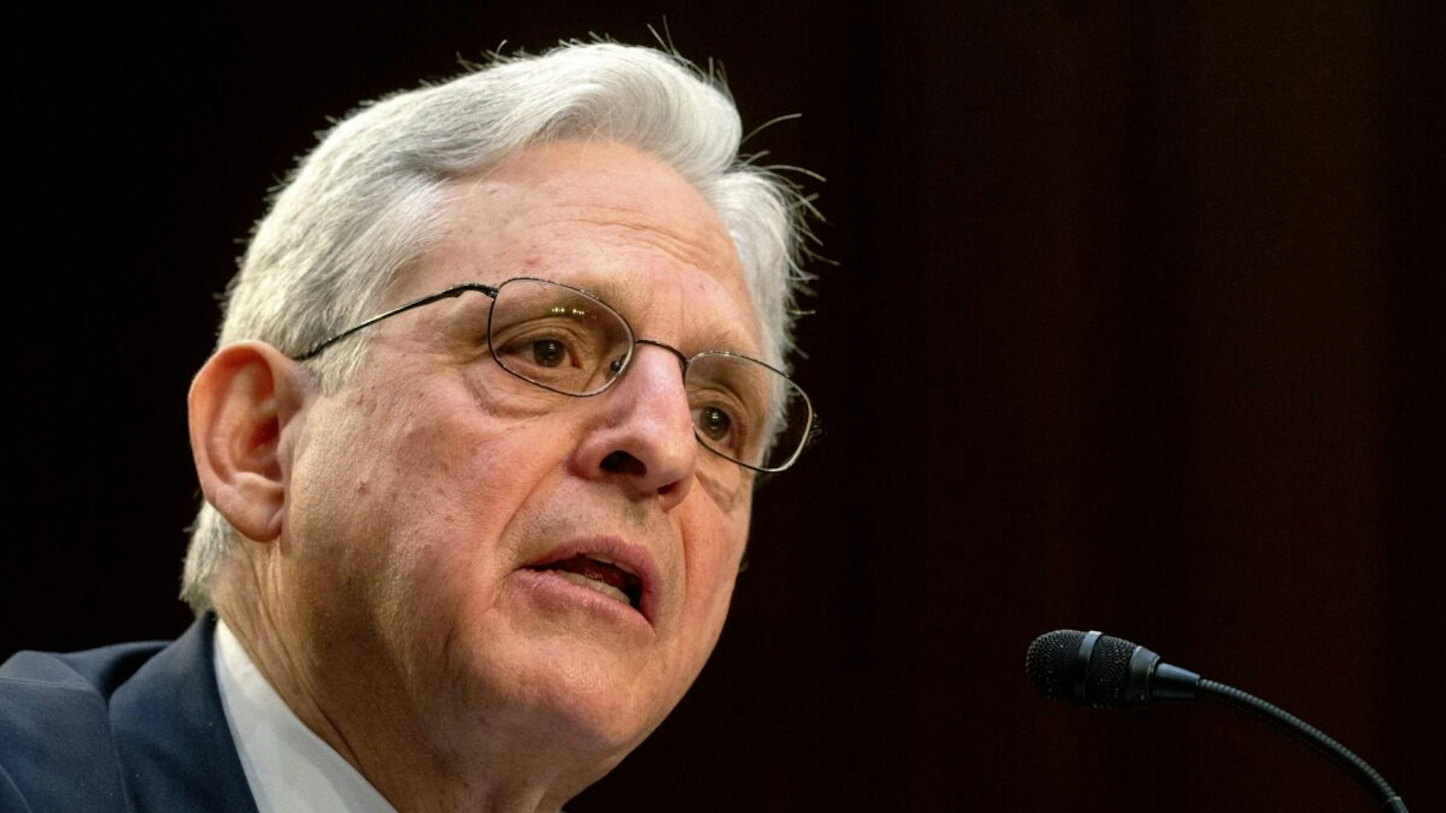 US Attorney General Merrick Garland testifies during a US Senate Judiciary Committee oversight hearing to examine the Justice Department on Capitol Hill in Washington, DC, on March 1, 2023.
