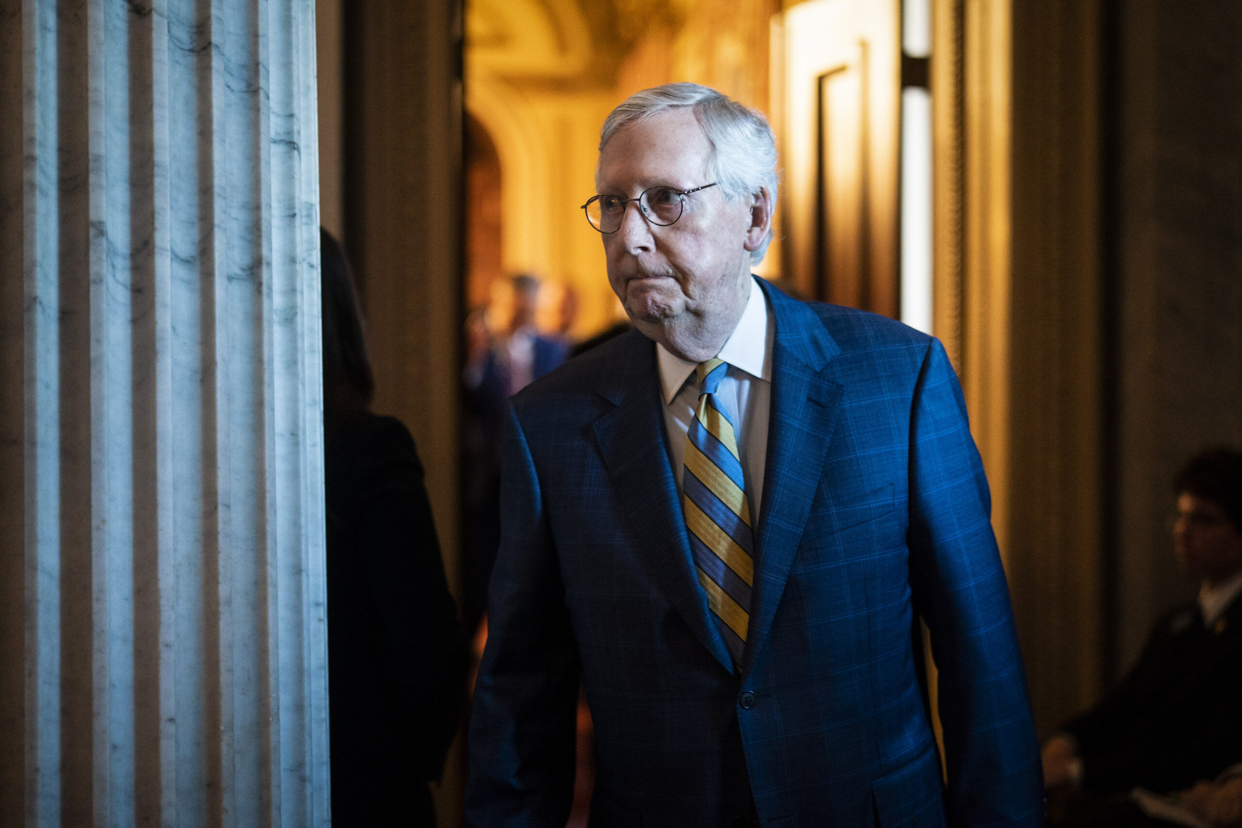 Senate Minority Leader Mitch McConnell Returns Home After Treatment For Fall, Concussion