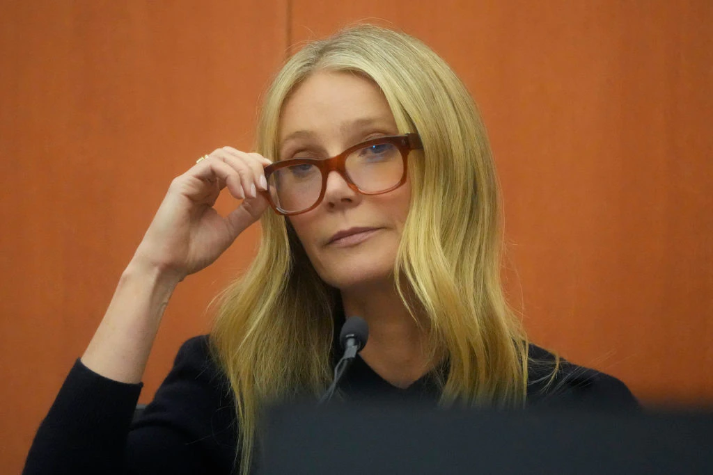 Gwyneth Paltrow testifies during her trial on March 24, 2023, in Park City, Utah. Terry Sanderson is suing actress Gwyneth Paltrow for $300,000, claiming she recklessly crashed into him while the two were skiing on a beginner run at Deer Valley Resort in Park City, Utah in 2016.