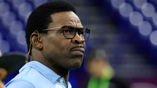 INDIANAPOLIS, INDIANA - MARCH 03: Michael Irvin of NFL Network looks on during the NFL Combine at Lucas Oil Stadium on March 03, 2022 in Indianapolis, Indiana. (Photo by Justin Casterline/Getty Images)