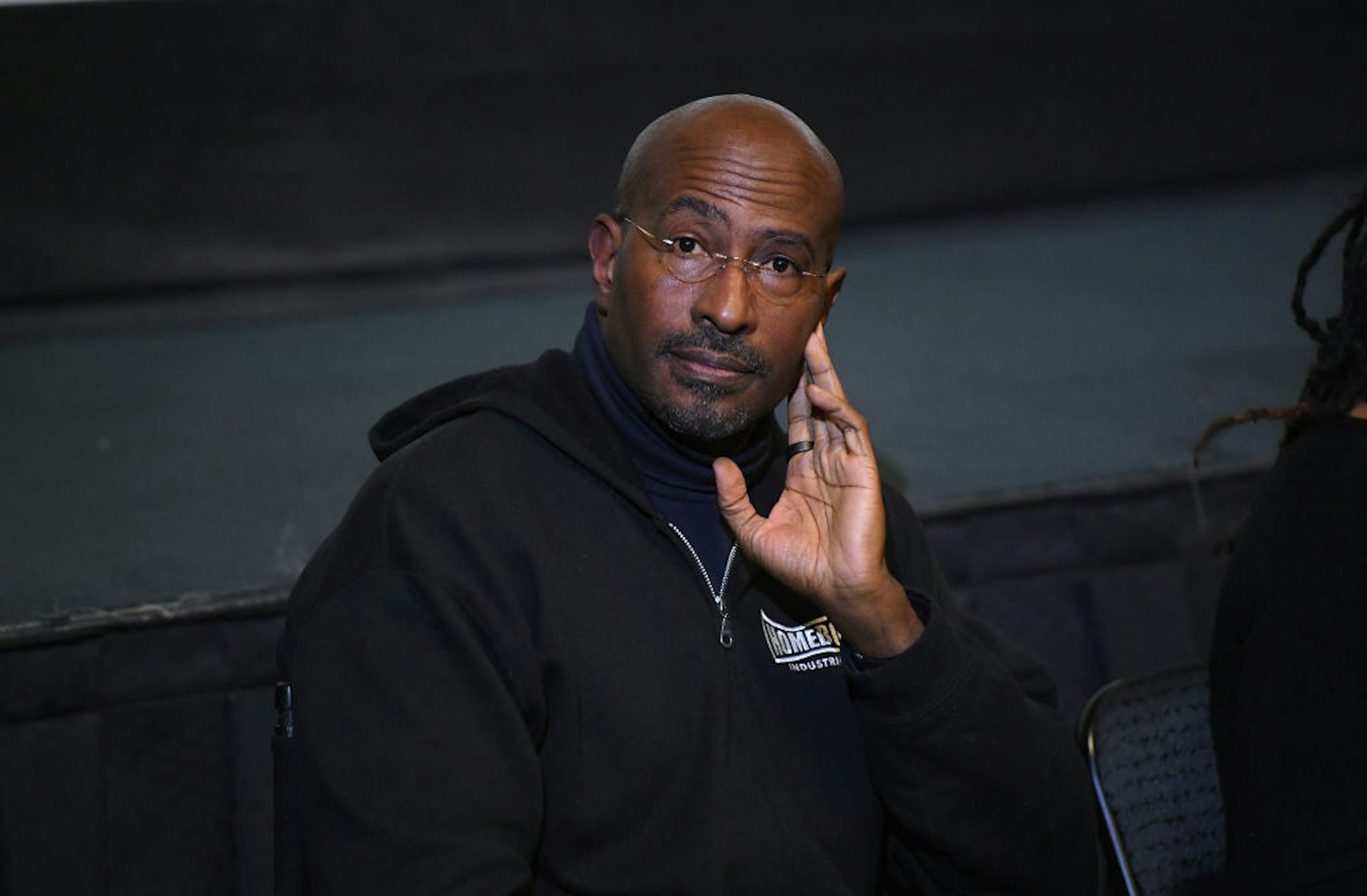 LOS ANGELES, CALIFORNIA - FEBRUARY 25: Van Jones addresses the audience at a panel discussion of "The First Step" at Laemmle Royal on February 25, 2023 in Los Angeles, California. (Photo by Michael Tullberg/Getty Images)