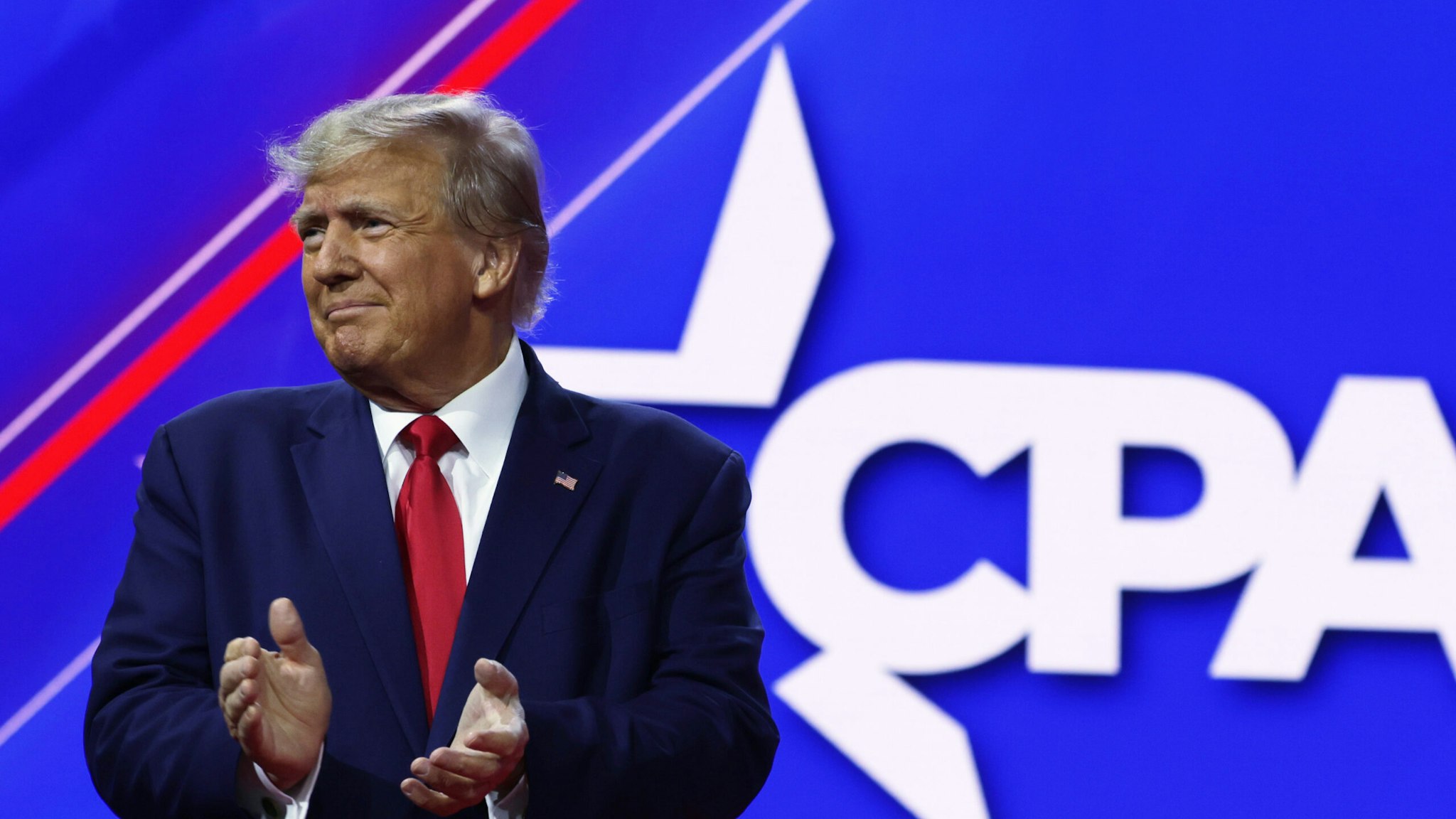 Former President Trump touted his White House experience and vowed to “deal with the RINOs” in a fiery speech Saturday at the Conservative Political Action Conference, where he easily won the 2024 presidential straw poll