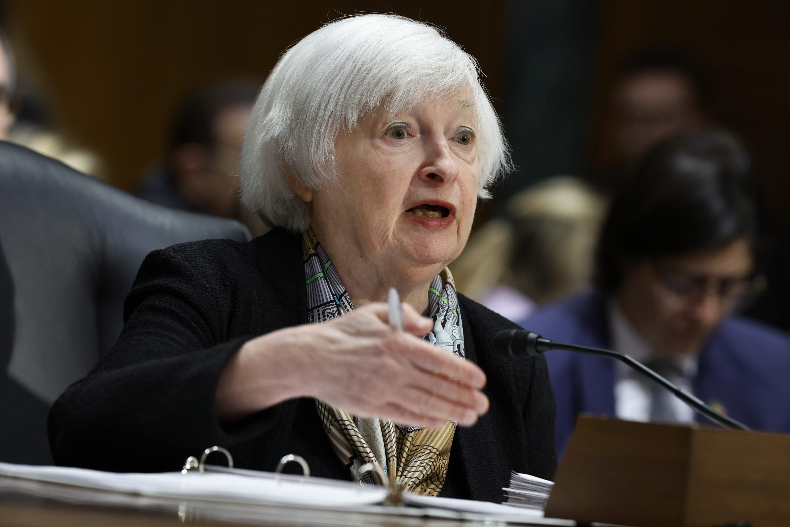 Yellen cautions CEOs on recession risk from debt ceiling battle.