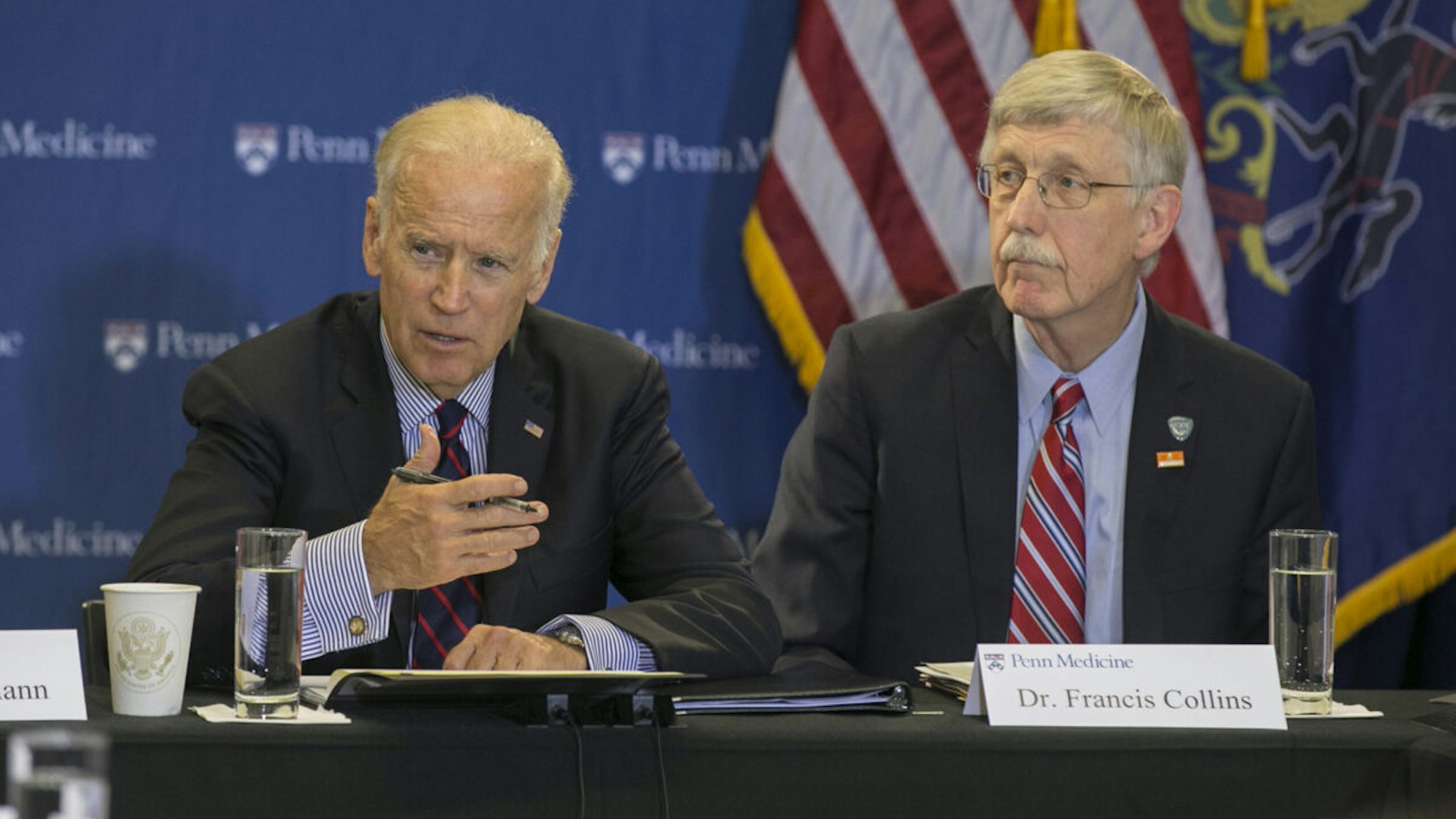 Vice president Joe Biden launches his "Moon Shot" mission to cure cancer with a tour of the University of Pennsylvania's Abramson Cancer Center and a roundtable conversation with researchers there on Friday, Jan. 15, 2016.