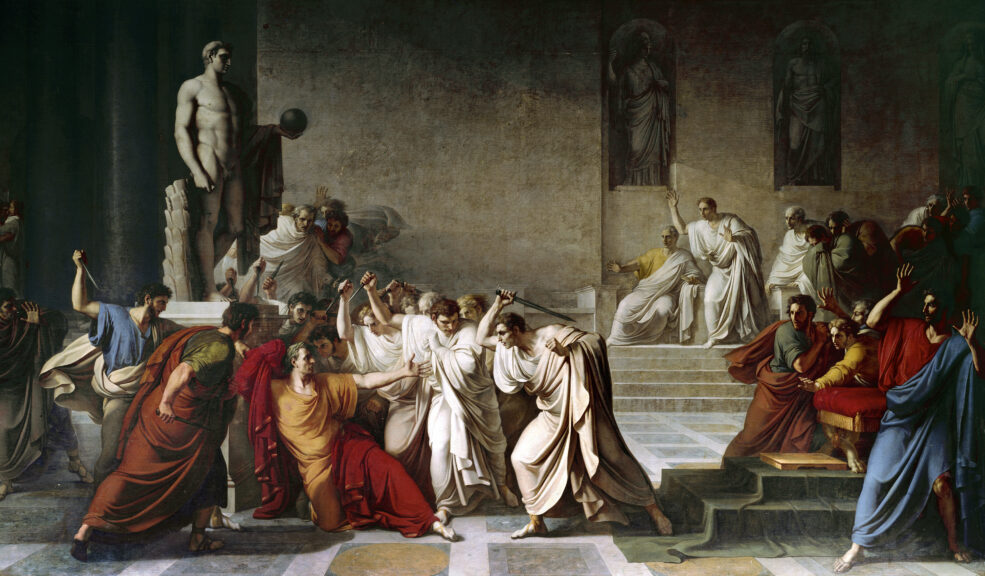 The Death of Julius Caesar in the Roman Senate - Vincenzo Camuccini (1771-1844) Naples, Museo Nazionale di Capodimonte (Photo by Limage/Corbis via Getty Images)