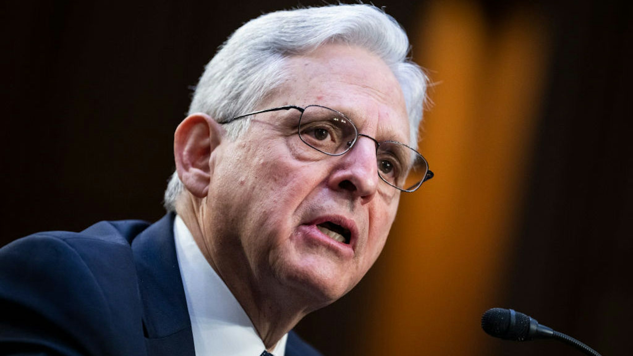 UNITED STATES - MARCH 1: Attorney General Merrick Garland testifies during the Senate Judiciary Committee hearing titled “Oversight of the Department of Justice,” in Hart Building on Wednesday, March 1, 2023. (Tom Williams/CQ Roll Call)