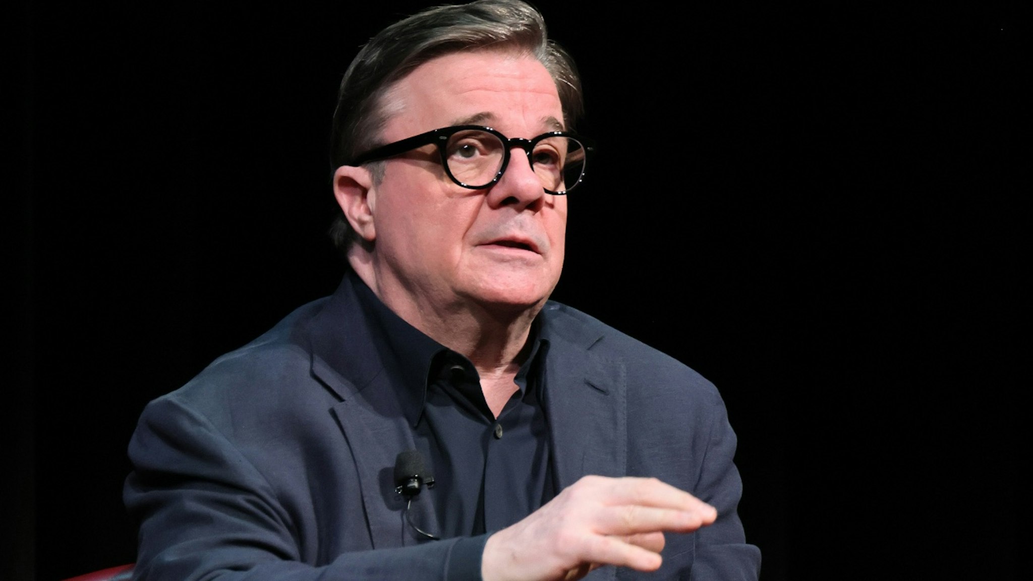 Nathan Lane speaks onstage during SAG-AFTRA Foundation Conversations On Broadway with Nathan Lane, Danny Burstein, and Zoë Wanamaker at SAG-AFTRA Foundation Robin Williams Center on March 10, 2023 in New York City.