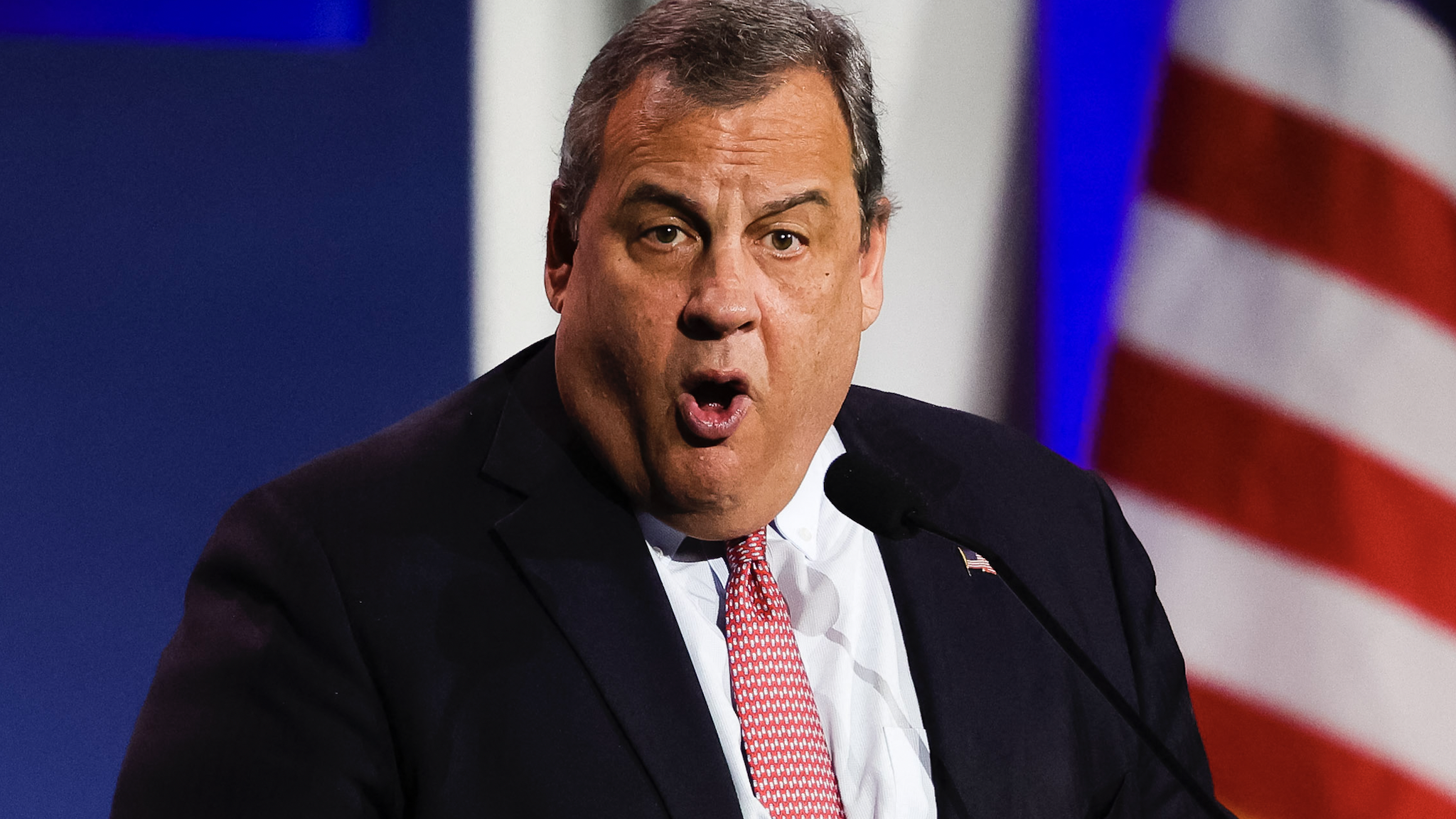 Former Governor of New Jersey Chris Christie speaks at the Republican Jewish Coalition Annual Leadership Meeting in Las Vegas, Nevada, on November 19, 2022.