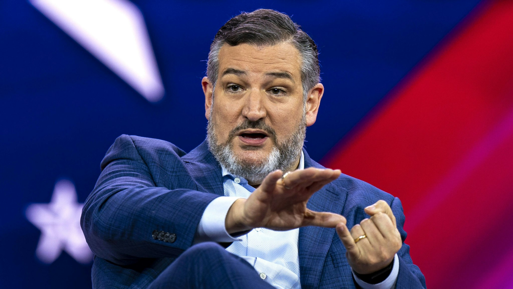 Senator Ted Cruz, a Republican from Texas, speaks during the Conservative Political Action Conference (CPAC) in National Harbor, Maryland, US, on Thursday, March 2, 2023. The Conservative Political Action Conference launched in 1974 brings together conservative organizations, elected leaders, and activists.