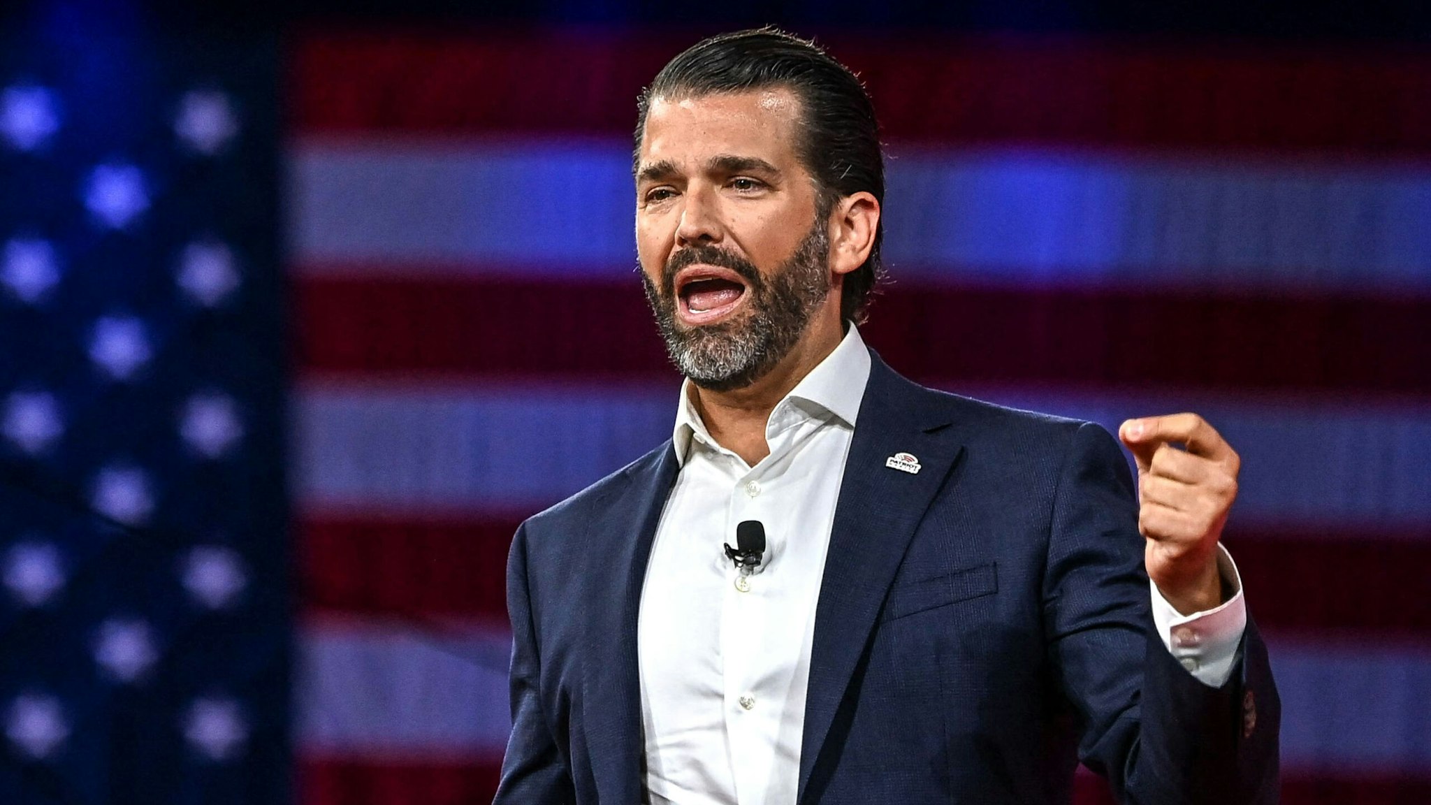Former US President Donald Trump's son Donald Trump Jr. speaks at the Conservative Political Action Conference 2022 (CPAC) in Orlando, Florida on February 27, 2022.