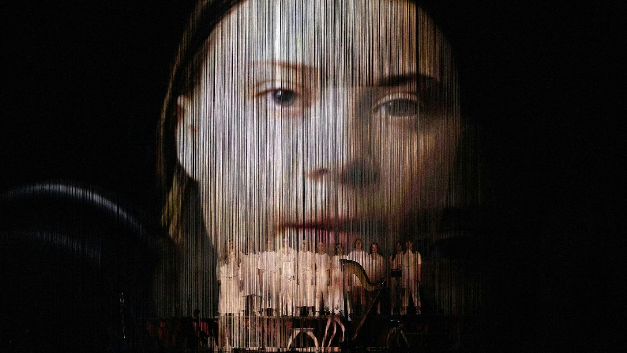 PERTH, AUSTRALIA – MARCH 12: Voyces choir performs with Bjork during a special video message from climate activist Greta Thunberg on March 12, 2023 in Perth, Australia. PERTH, AUSTRALIA - MARCH 12: Voyces choir performs with Bjork during a special video message from climate activist Greta Thunberg on March 12, 2023 in Perth, Australia.