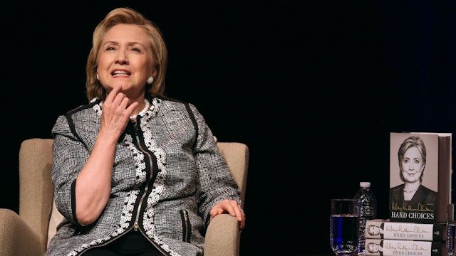 WASHINGTON, DC - JUNE 13: Former Secretary of State Hillary Clinton discusses her new book, 'Hard Choices: A Memoir,' at the Lisner Auditorium on the campus of George Washington University June 13, 2014 in Washington, DC.