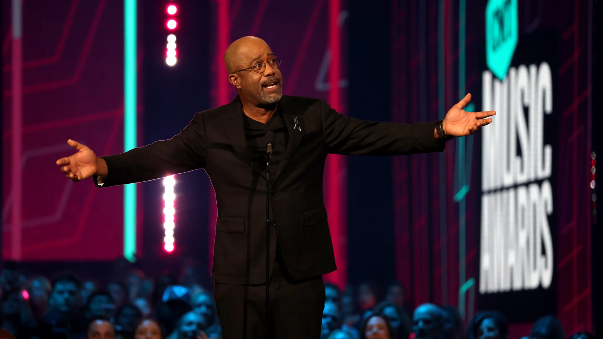 Darius Rucker Darius Rucker speaks onstage during the 2023 CMT Music Awards at Moody Center on April 02, 2023 in Austin, Texas.
