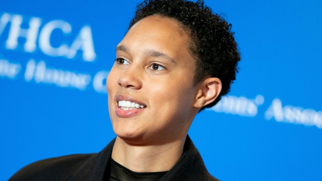 US basketball player Brittney Griner arrives for the White House Correspondents' Association dinner at the Washington Hilton in Washington, DC, April 29, 2023.