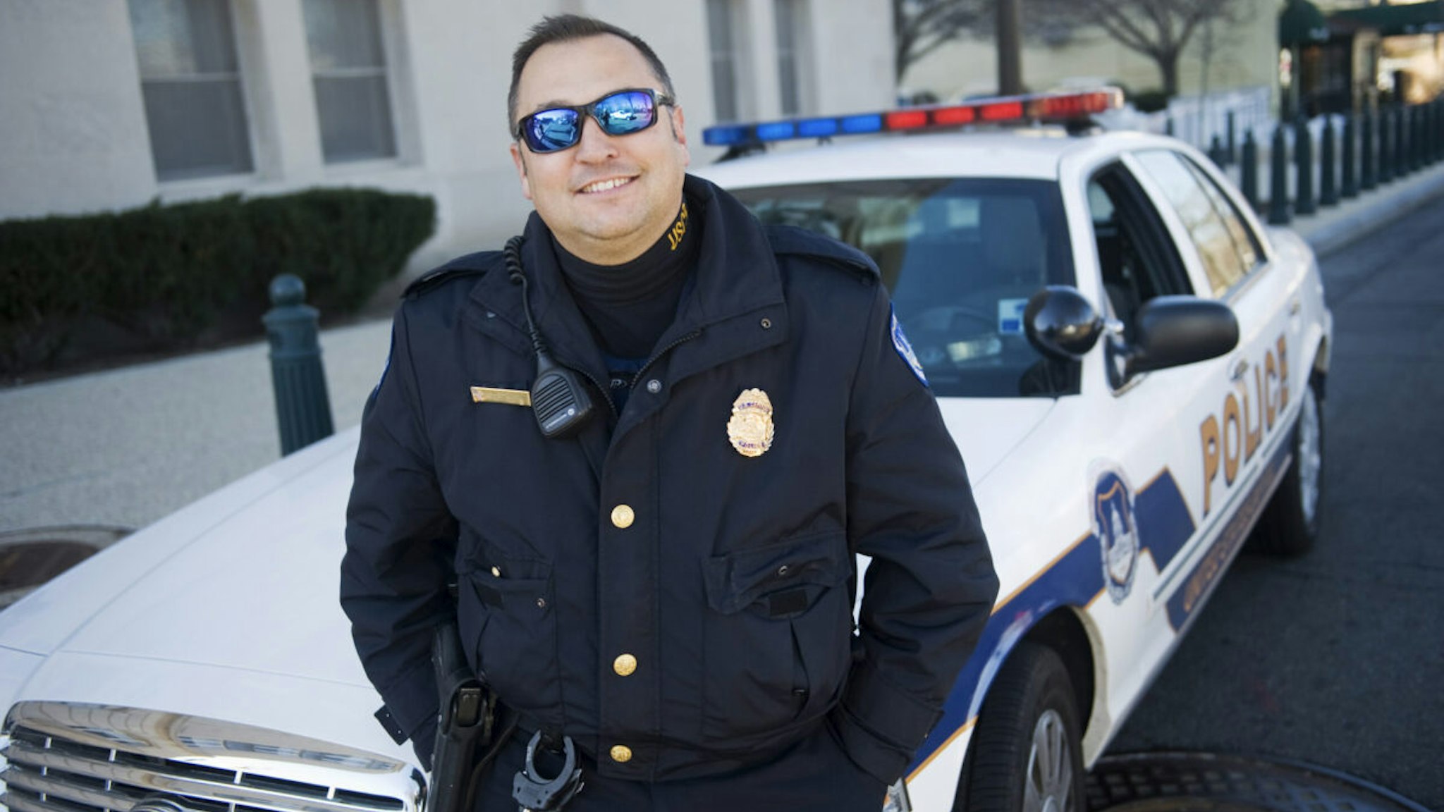 U.S. Capitol Police Officer Michael Riley poses for a picture outside of headquarters on D St., NE. Riley was selected Officer of the Month for February 2011 by the National Law Enforcement Officers Memorial Fund.