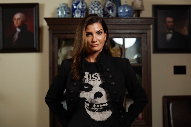 DALLAS, TEXAS - JULY 20: Dana Loesch poses for a portrait at her home outside of Dallas, Texas on July 20, 2021. (Photo by Cooper Neill for The Washington Post via Getty Images)