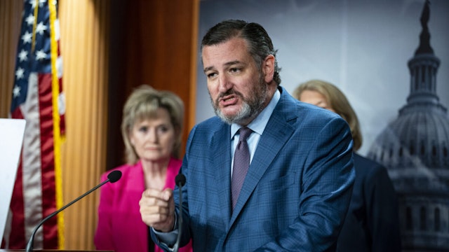 Senator Ted Cruz, a Republican from Texas, speaks during a news conference on gasoline prices at the US Capitol in Washington, D.C., US, on Wednesday, May 18, 2022.