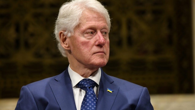 NEW YORK, NEW YORK - NOVEMBER 10: Former President Bill Clinton participates in The Temple Emanu-El Streicker Center Presents: Two Presidents, One Extraordinary Evening at Temple Emanu-El on November 10, 2022 in New York City.