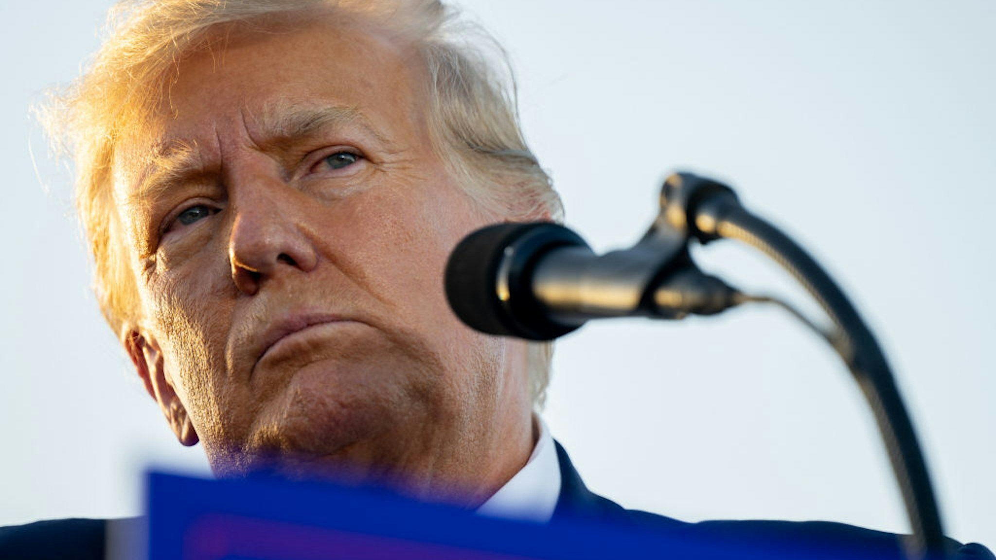 WACO, TEXAS - MARCH 25: Former U.S. President Donald Trump speaks during a rally at the Waco Regional Airport on March 25, 2023 in Waco, Texas. Former U.S. president Donald Trump attended and spoke at his first rally since announcing his 2024 presidential campaign. Today in Waco also marks the 30 year anniversary of the weeks deadly standoff involving Branch Davidians and federal law enforcement. 82 Davidians were killed, and four agents left dead. (Photo by Brandon Bell/Getty Images)