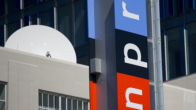 The headquarters for National Public Radio, or NPR, are seen in Washington, DC, September 17, 2013. The USD 201 million building, which opened in 2013, serves as the headquarters of the media organization that creates and distributes news, information and music programming to 975 independent radio stations throughout the US, reaching 26 million listeners each week. AFP PHOTO / Saul LOEB (Photo credit should read SAUL LOEB/AFP via Getty Images)