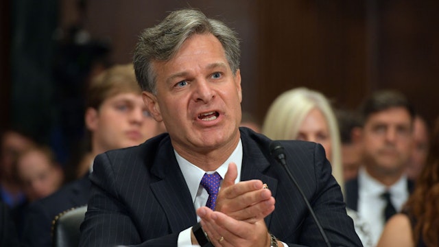 Christopher Wray testifies before the Senate Judiciary Committee on his nomination to be the director of the Federal Bureau of Investigation in the Dirksen Senate Office Building on Capitol Hill on July 12, 2017 in Washington,DC.