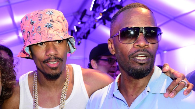 Nick Cannon and Jamie Foxx attend Celebrity Golf Tournament during DJ Irie Weekend at Miami Beach Golf Club on June 20, 2014 in Miami Beach, Florida.