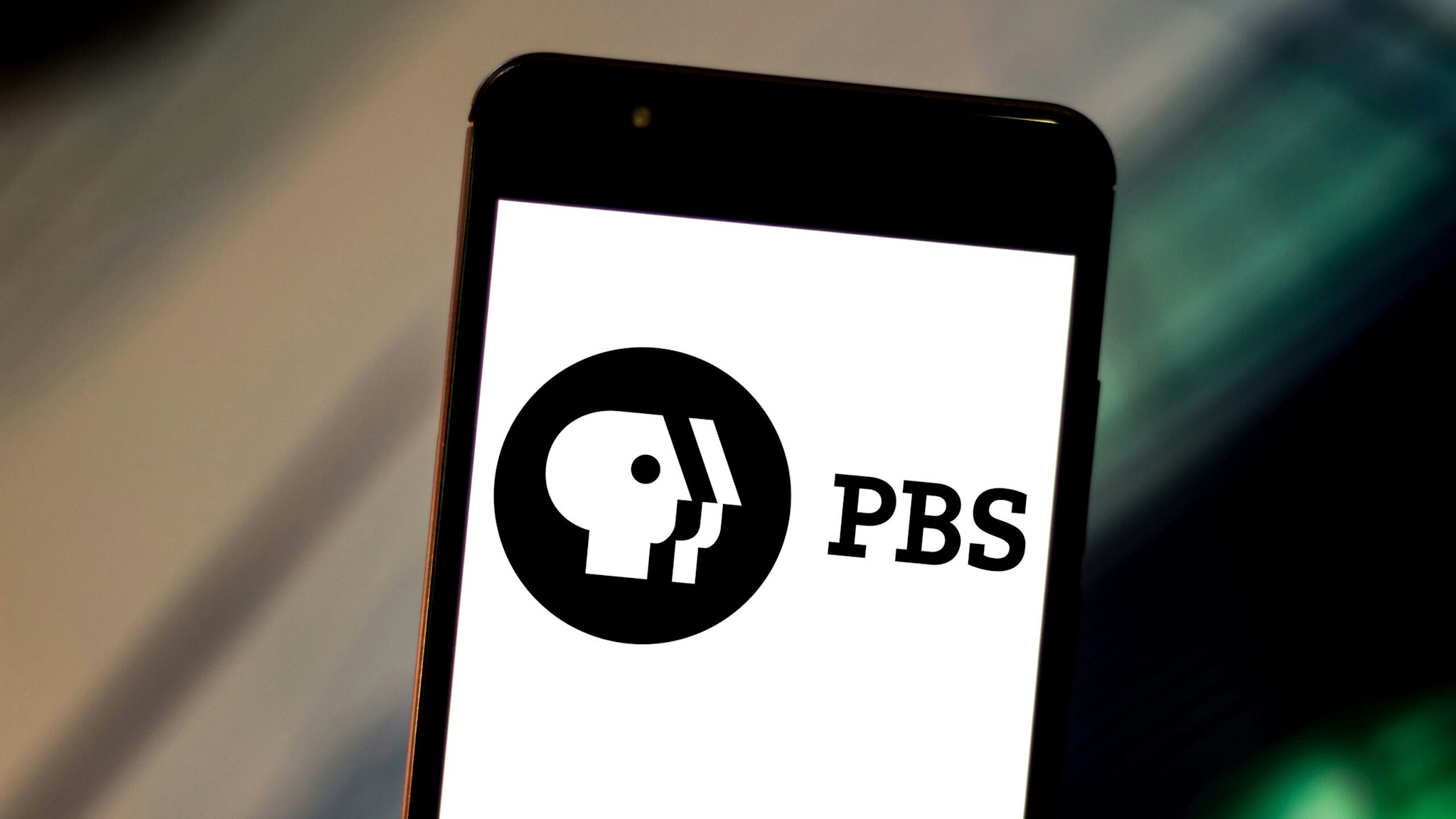 BRAZIL - 2019/06/10: In this photo illustration the Public Broadcasting Service (PBS) logo is displayed on a smartphone.