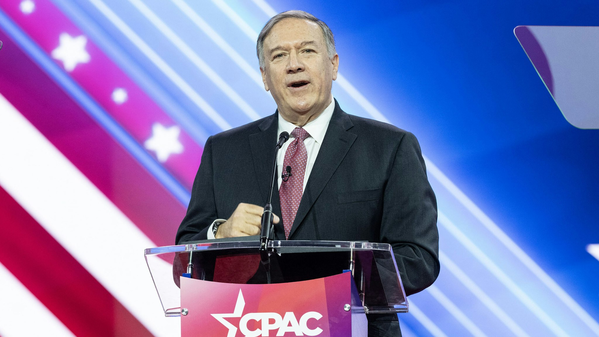 WASHINGTON, DC, DISTRICT OF COLUMBIA, UNITED STATES - 2023/03/03: Mike Pompeo, 70th United States Secretary of State speaks on the 2nd day of the CPAC (Conservative Political Action Conference) Washington, DC conference at Gaylord National Harbor Resort &amp; Convention.