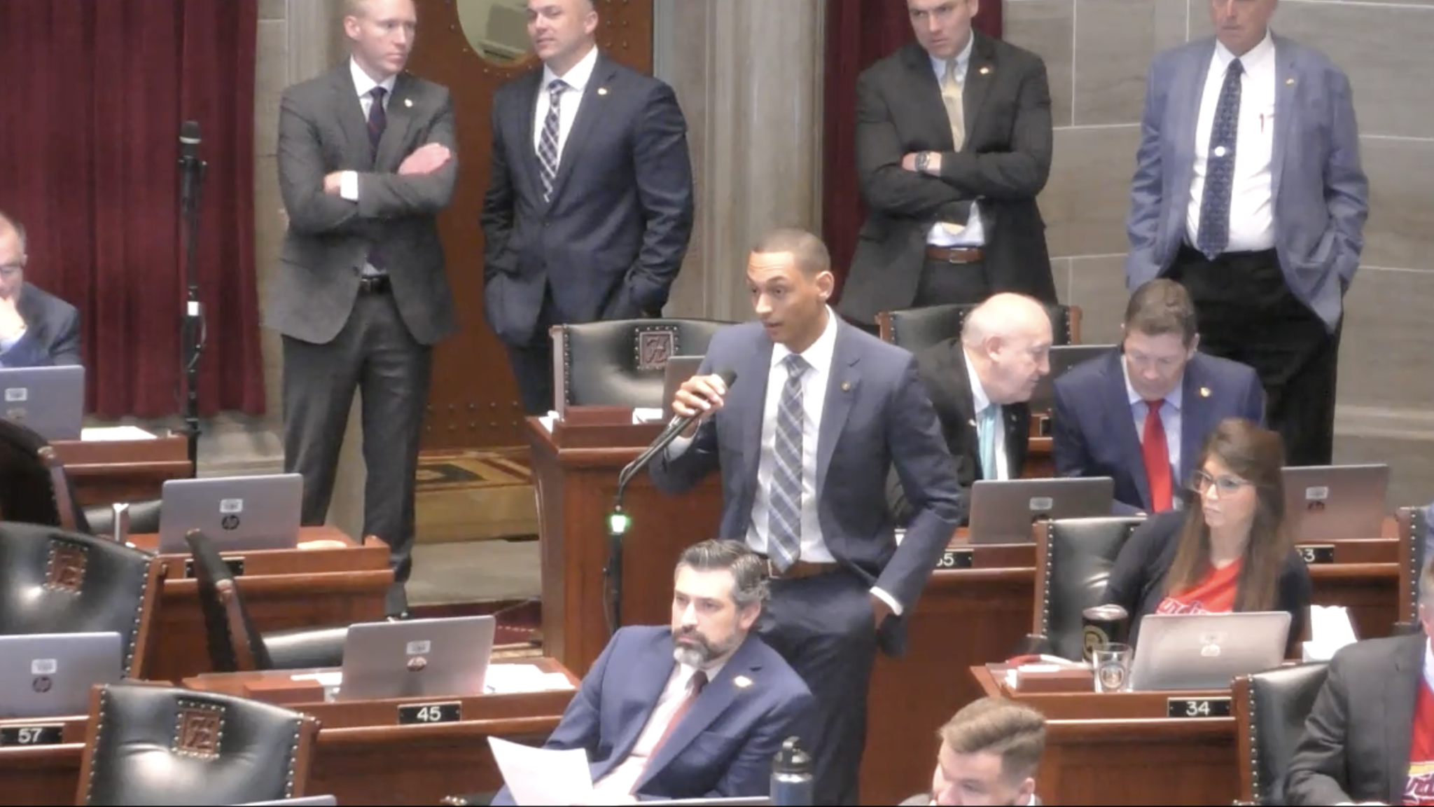 Rep. Justin Hicks speaks on the House floor.