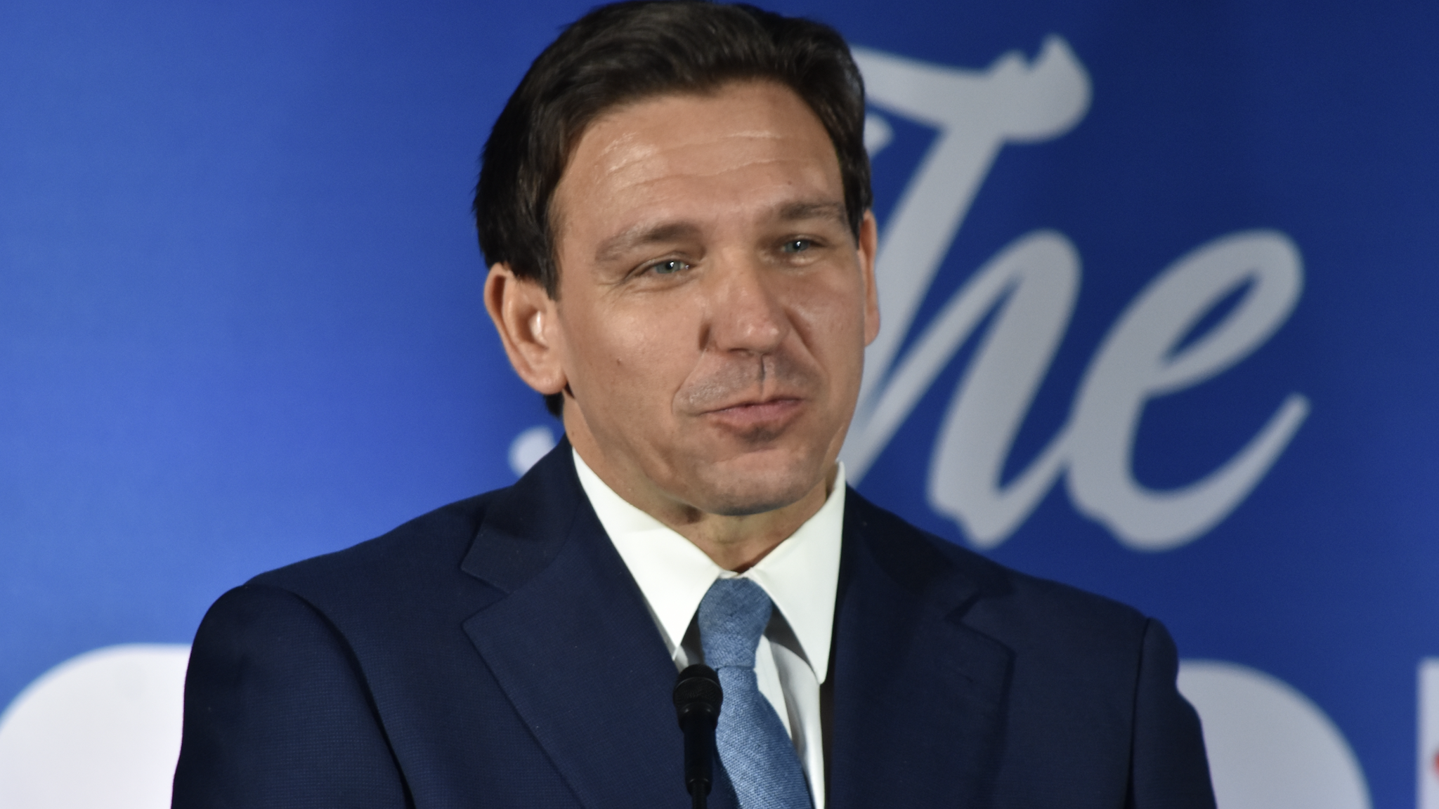 GARDEN CITY, NEW YORK, UNITED STATES - APRIL 1: Florida Governor Ron DeSantis speaks during 'The Florida Blueprint' event on Long Island, New York, United States on April 1, 2023. Ron DeSantis made comments on the Grand Jury's indictment of Donald J. Trump, 45th President of the United States in Manhattan, New York.