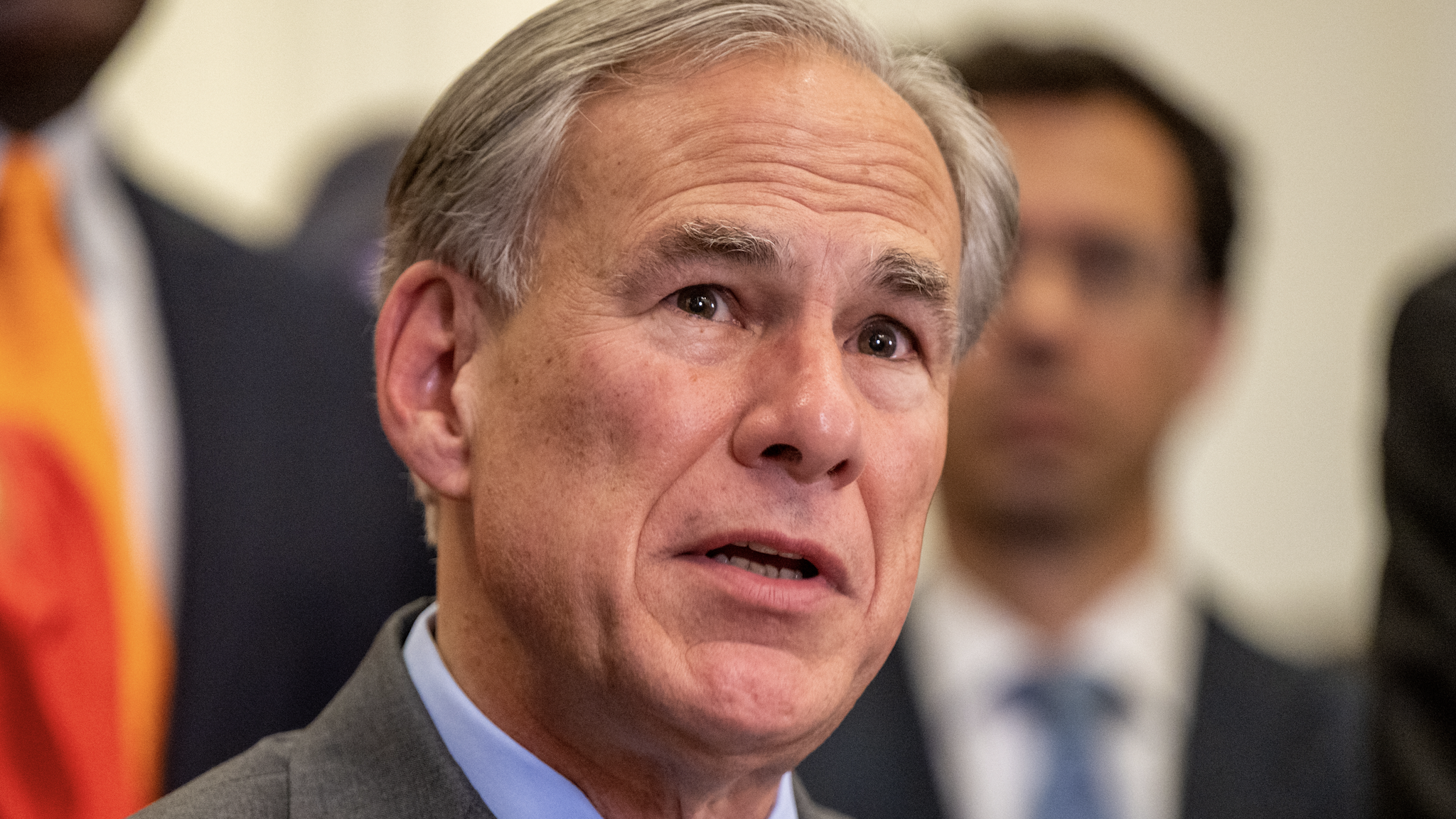 AUSTIN, TEXAS - MARCH 15: Texas Gov. Greg Abbott speaks during a news conference on March 15, 2023 in Austin, Texas. Gov. Abbott and state officials attended a news conference where they discussed the proposed Texas Helpful Incentives to Produce Semiconductors (CHIPS) Act legislation.