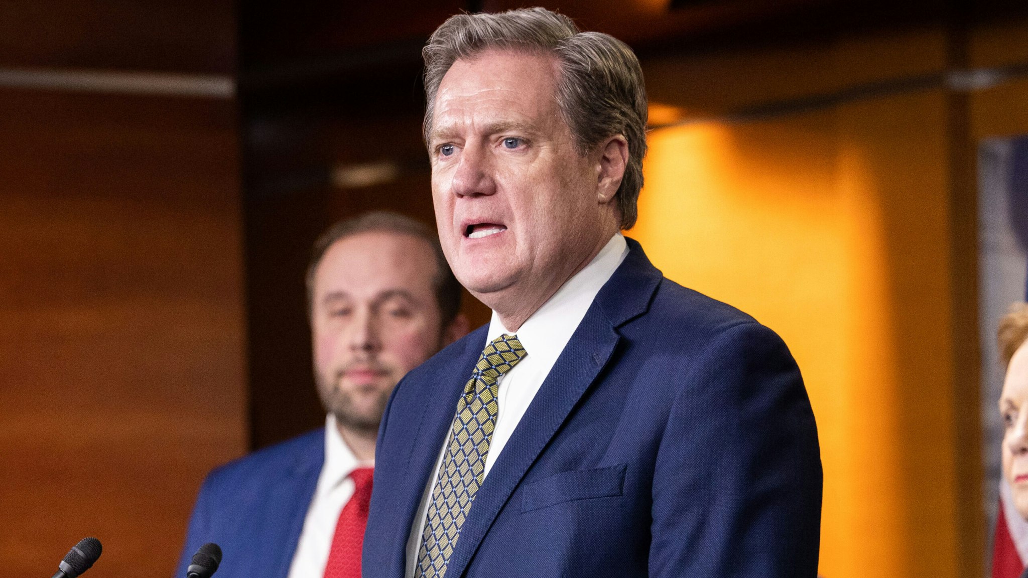 WASHINGTON DC, UNITED STATES - DECEMBER 14: Congressman Mike Turner (R-OH) attends a leadership press conference of House GOP on government funding on December 14th, 2022 in Washington, DC.