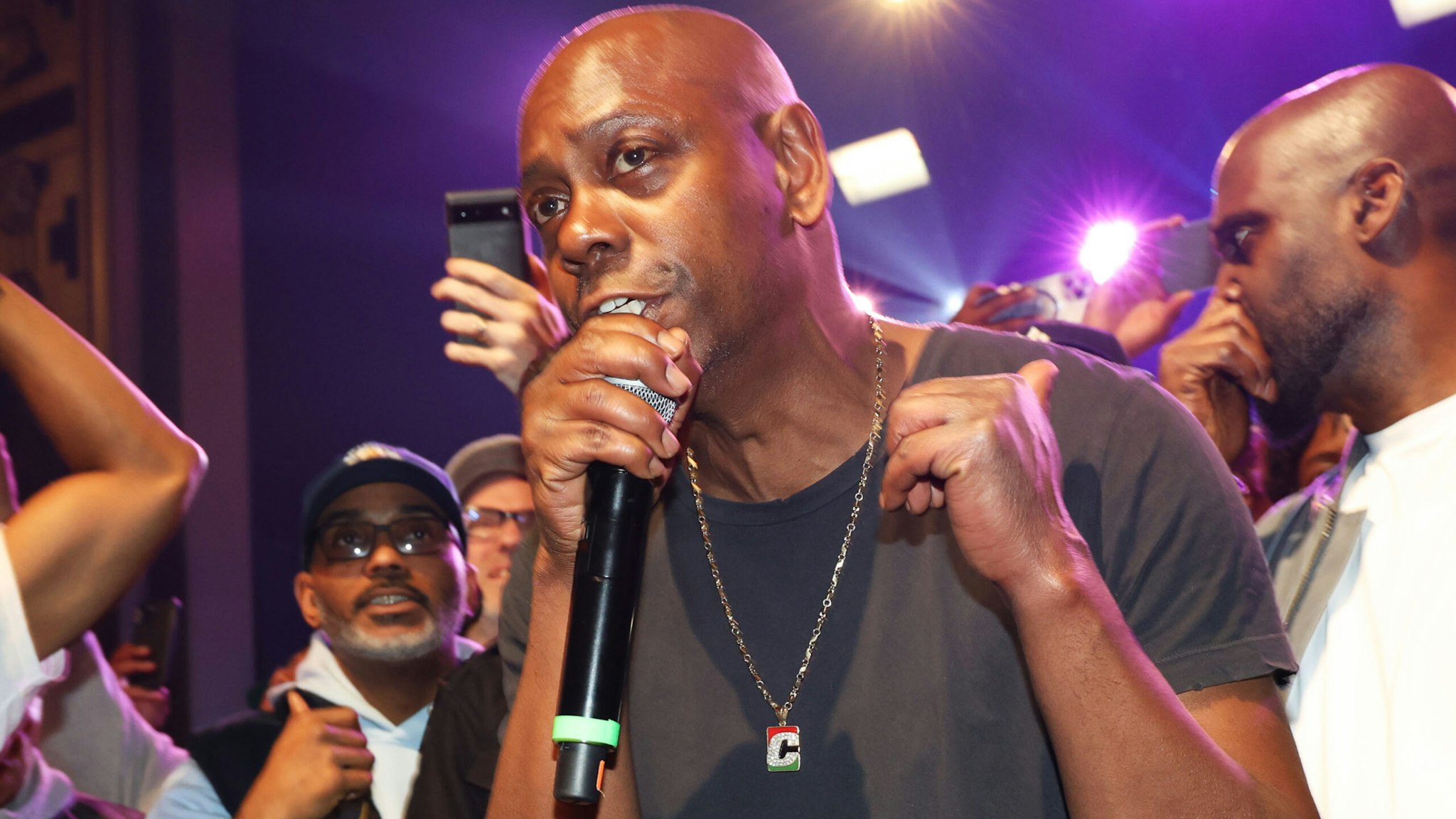 NEW YORK, NEW YORK - MARCH 02: Dave Chappelle speaks onstage at De La Soul’s The DA.I.S.Y. Experience, produced in conjunction with Amazon Music, at Webster Hall on March 02, 2023 in New York City.